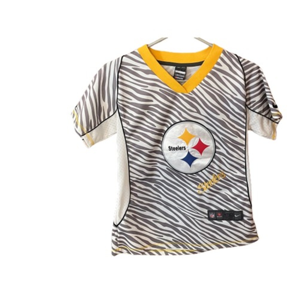 Nike Pittsburgh Steelers Jersey Youth Medium Ben Roethlisberger #7 Tiger Stripe